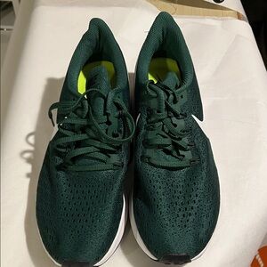 Nike Dark Green Knit Running Shoes with White Swoosh